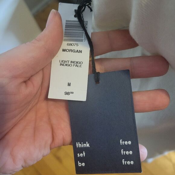 Wilfred Free Aritzia Chambray Pearl Button Up Dress Size Medium - Picture 4 of 11